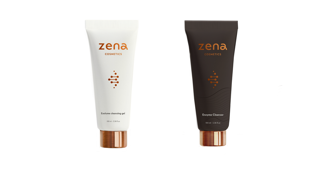 EXOLUME Cleansing Foam and Enzyme Cleanser by ZENA Cosmetics