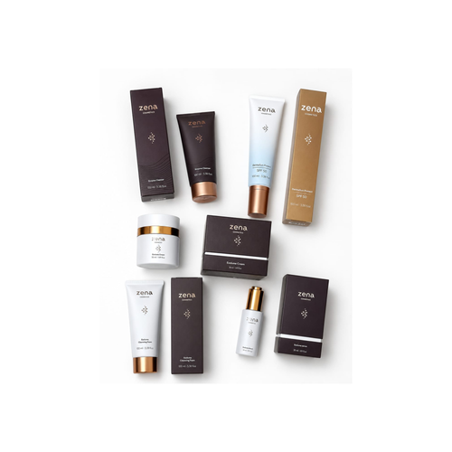 EXOLUME skincare set with cleanser serum cream and SPF 50