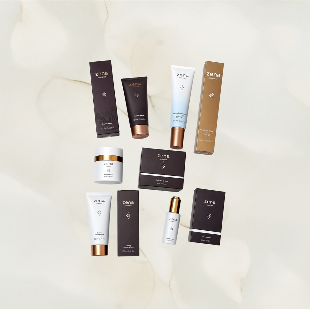 EXOLUME Complete Skin Longevity System five-product routine