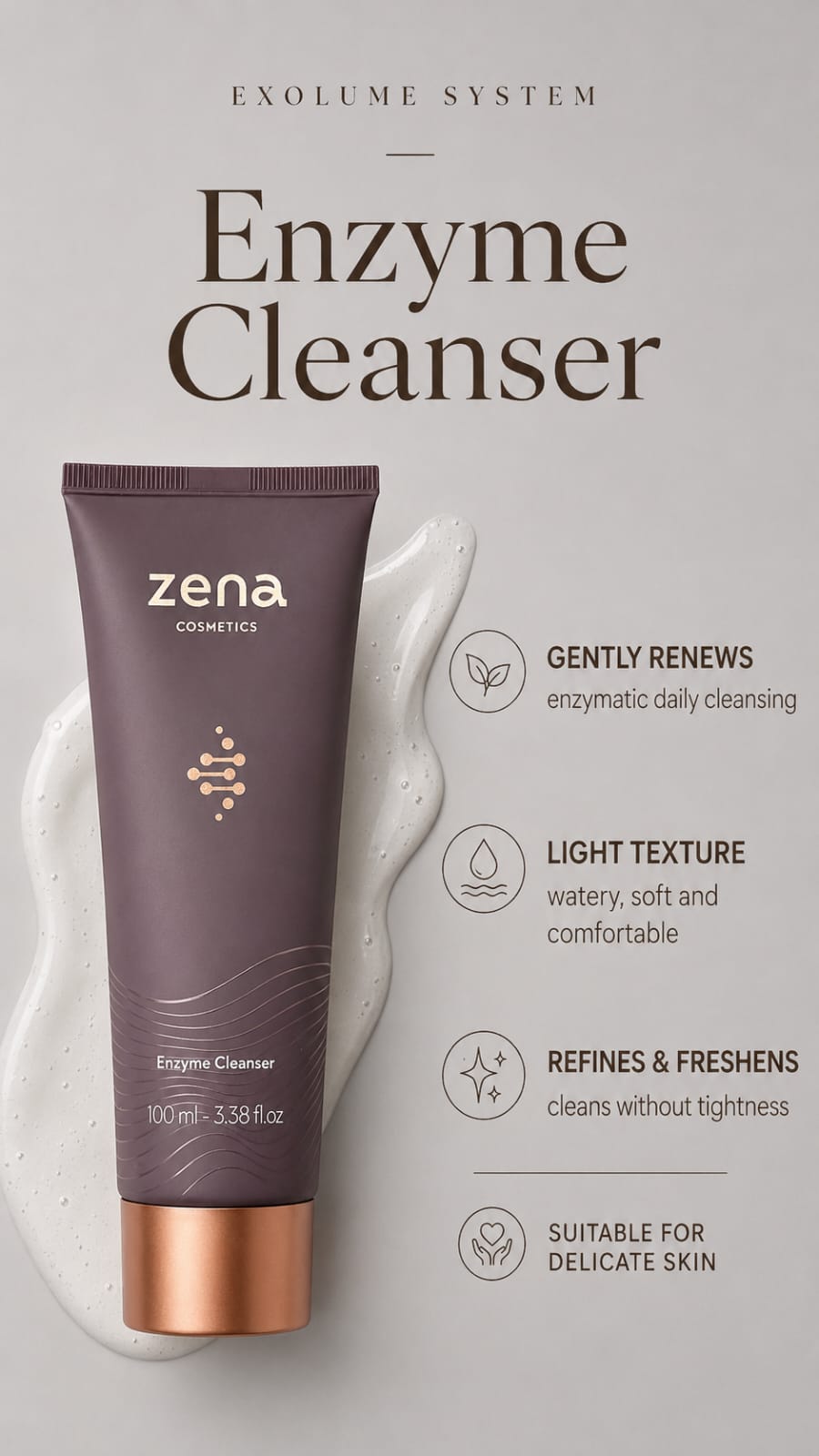 EXOLUME Enzyme Cleanser Step 2 Renew in the complete routine