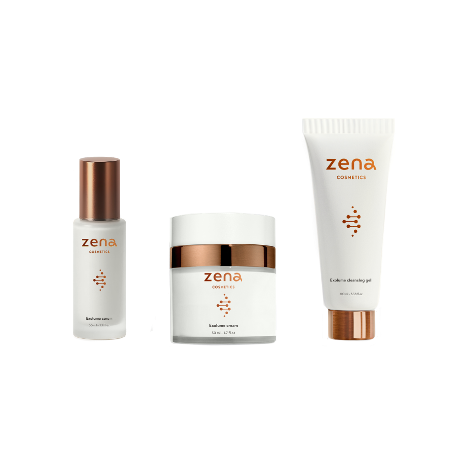 EXOLUME Essential Skin Longevity Routine three-product set